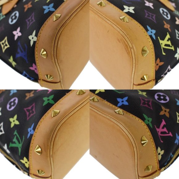 LOUIS VUITTON Logo Alma Hand Bag Monogram Multi Leather Black - Picture 7 of 16